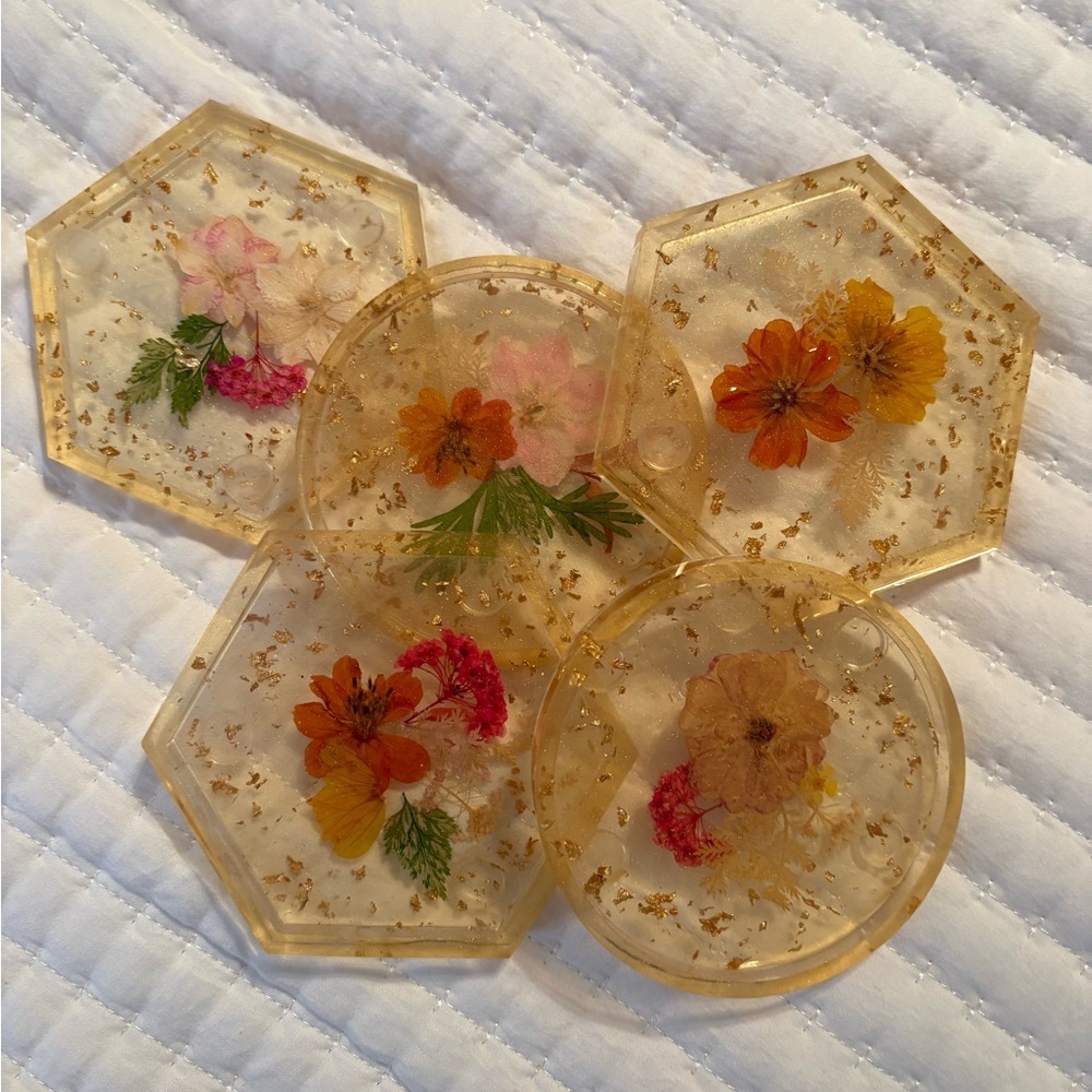 Lucite Resin Retro Coasters